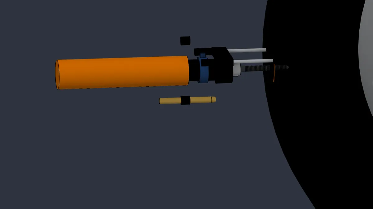 Prototype P4 Push-Drill modelled in Fusion, reaming