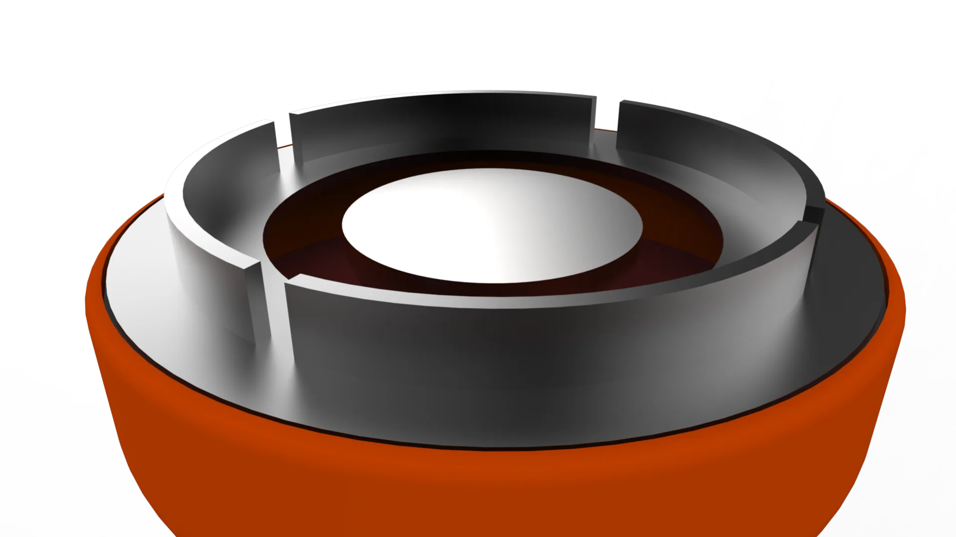 Close-up of the windshield ringing the burner head